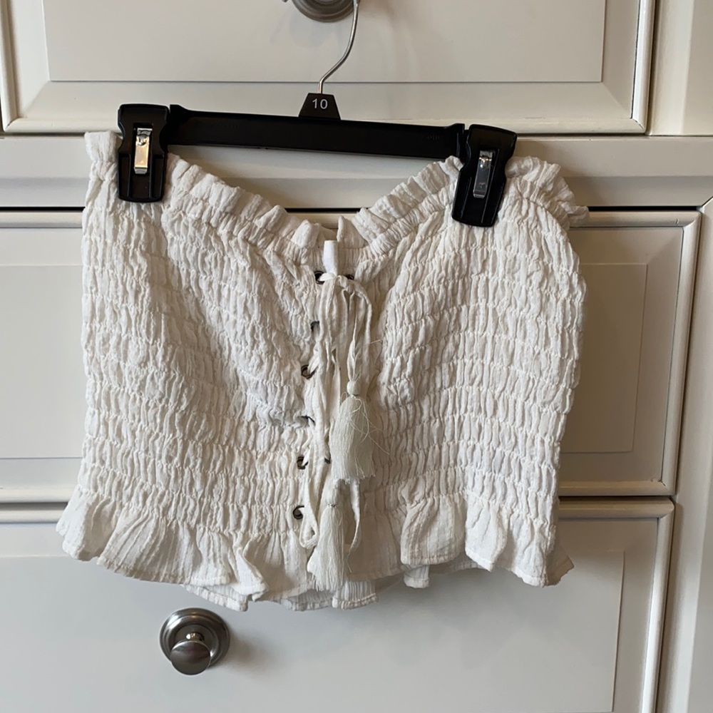 White tie tube top